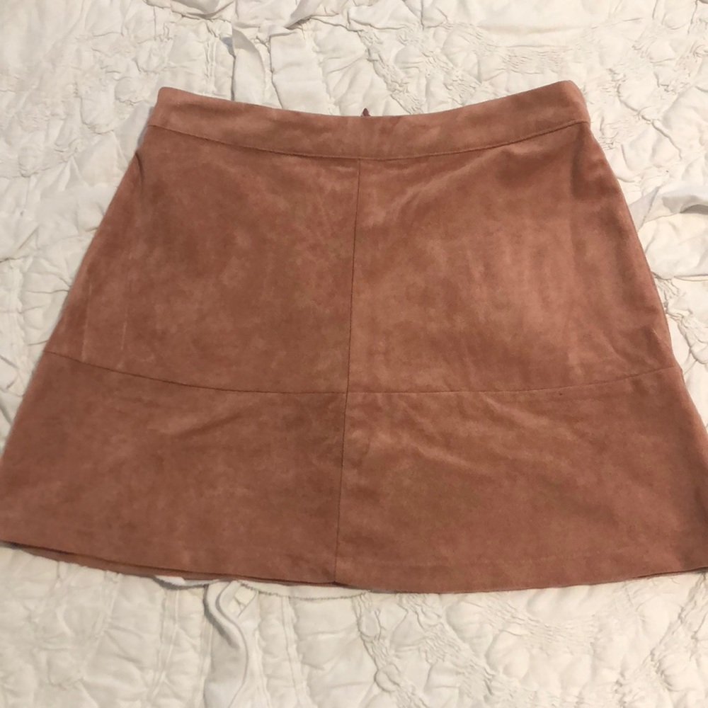Pink suede skirt